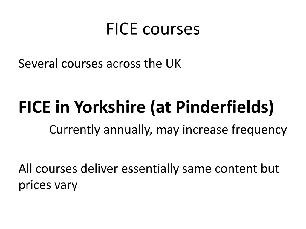 fice courses