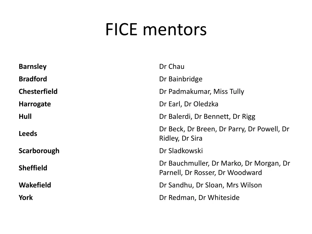 fice mentors