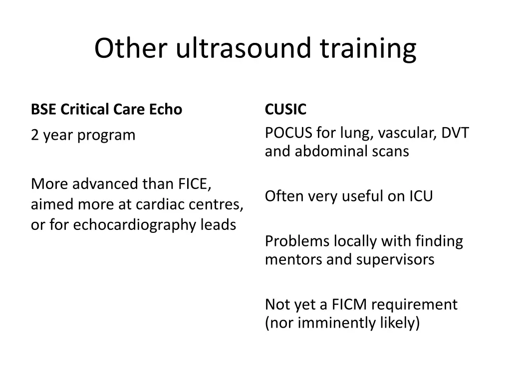 other ultrasound training