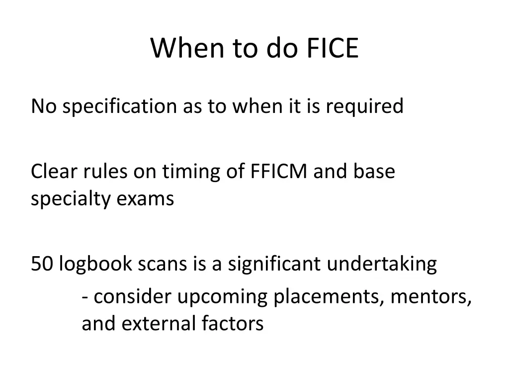 when to do fice