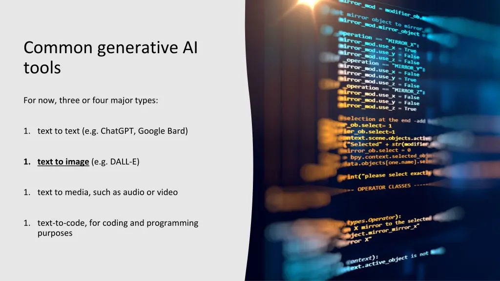 common generative ai tools