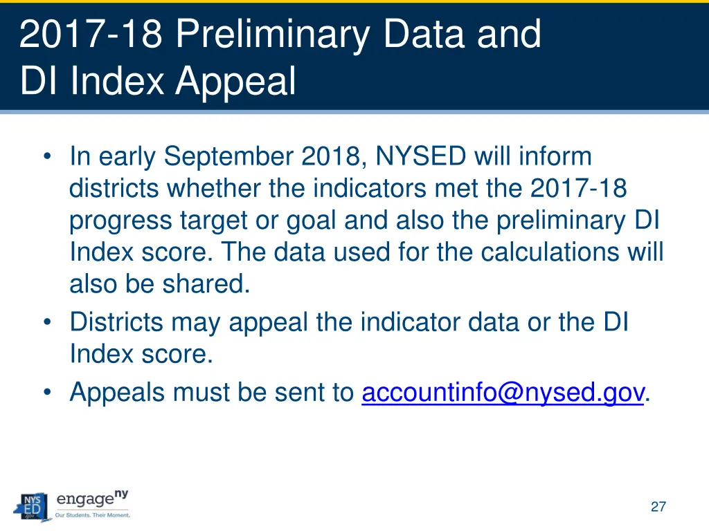 2017 18 preliminary data and di index appeal