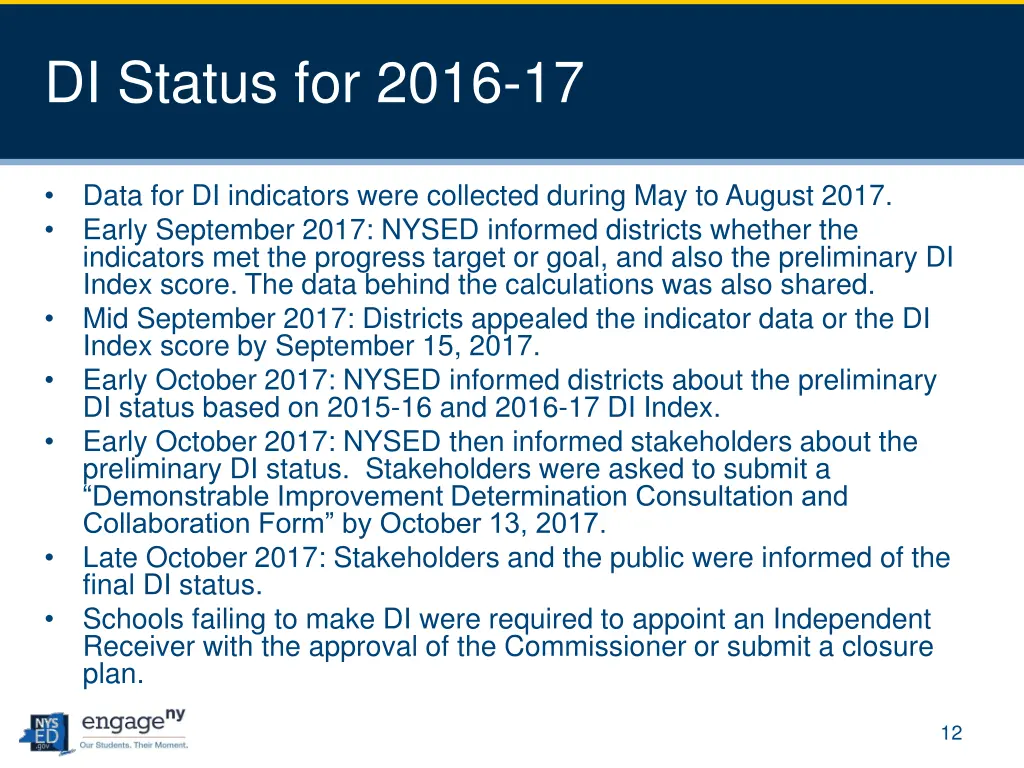 di status for 2016 17