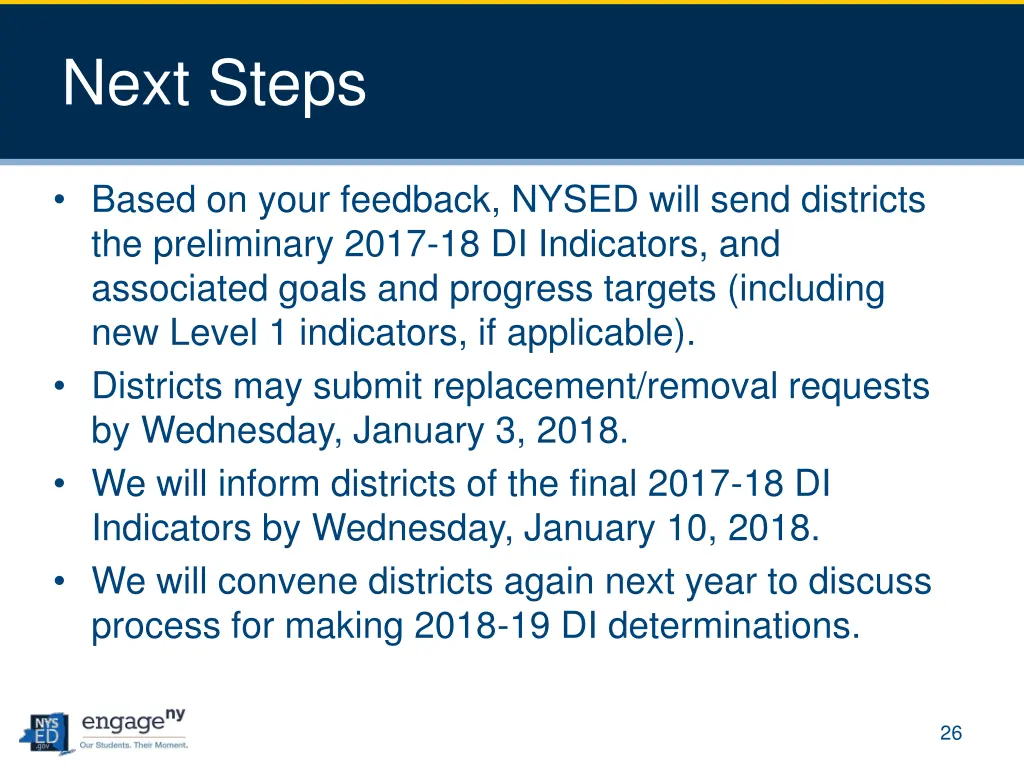 next steps