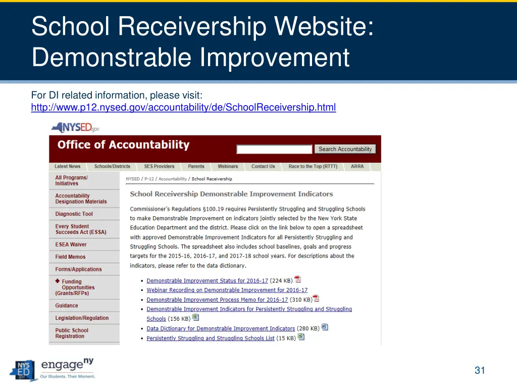 school receivership website demonstrable