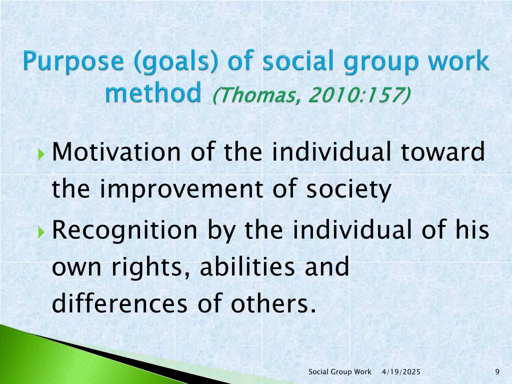 motivation of the individual toward