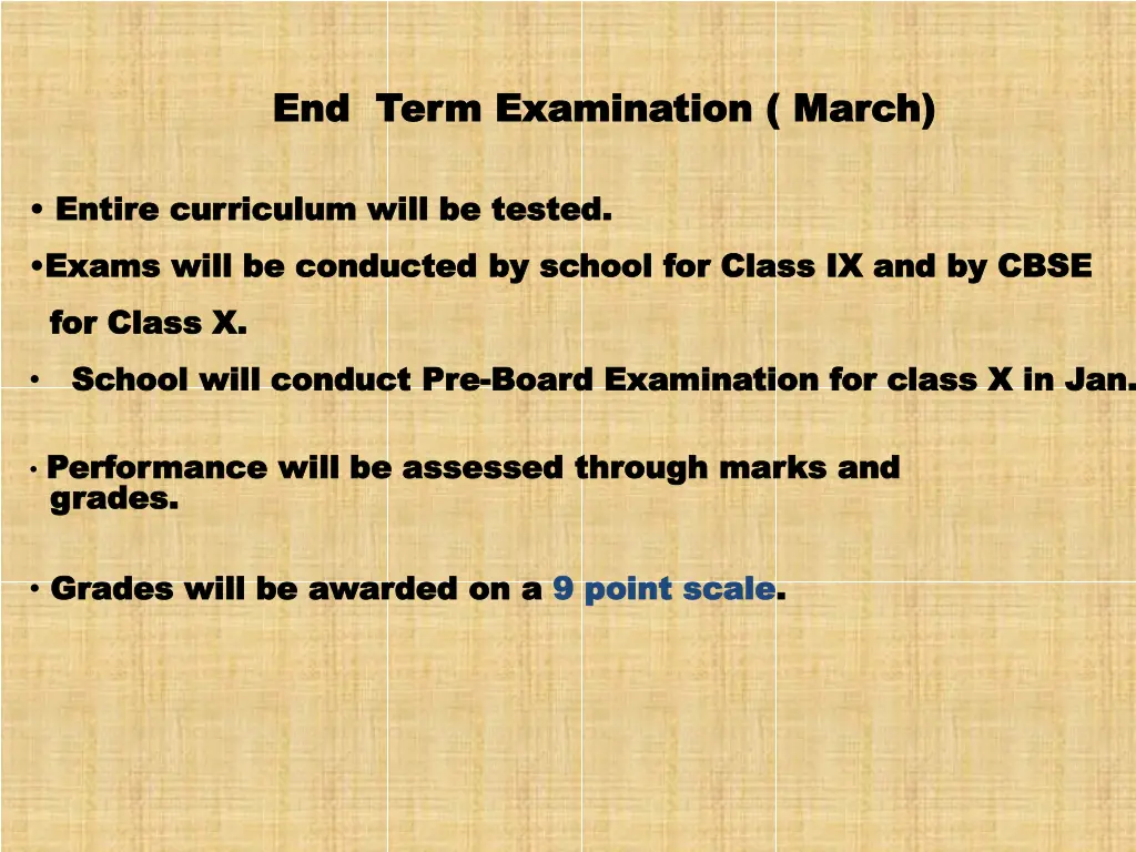 end term examination march end term examination