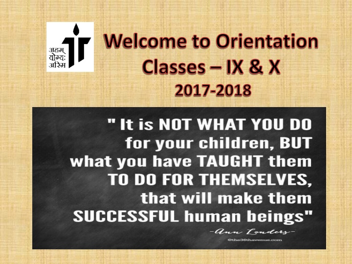 welcome to orientation classes ix x 2017 2018
