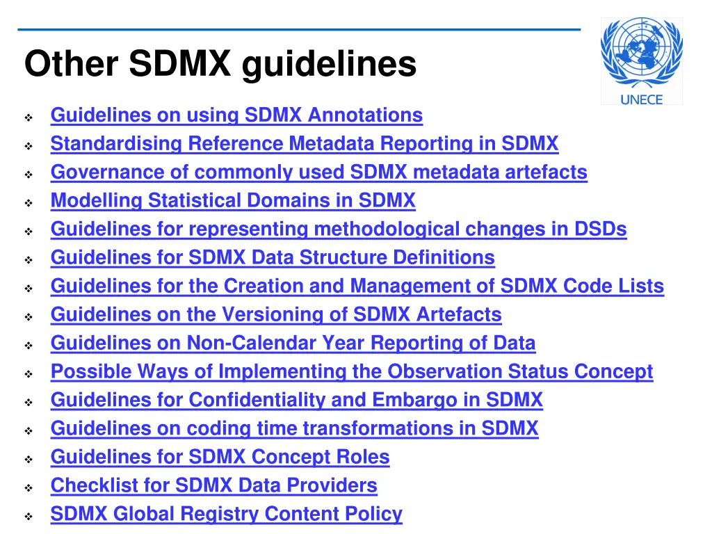 other sdmx guidelines
