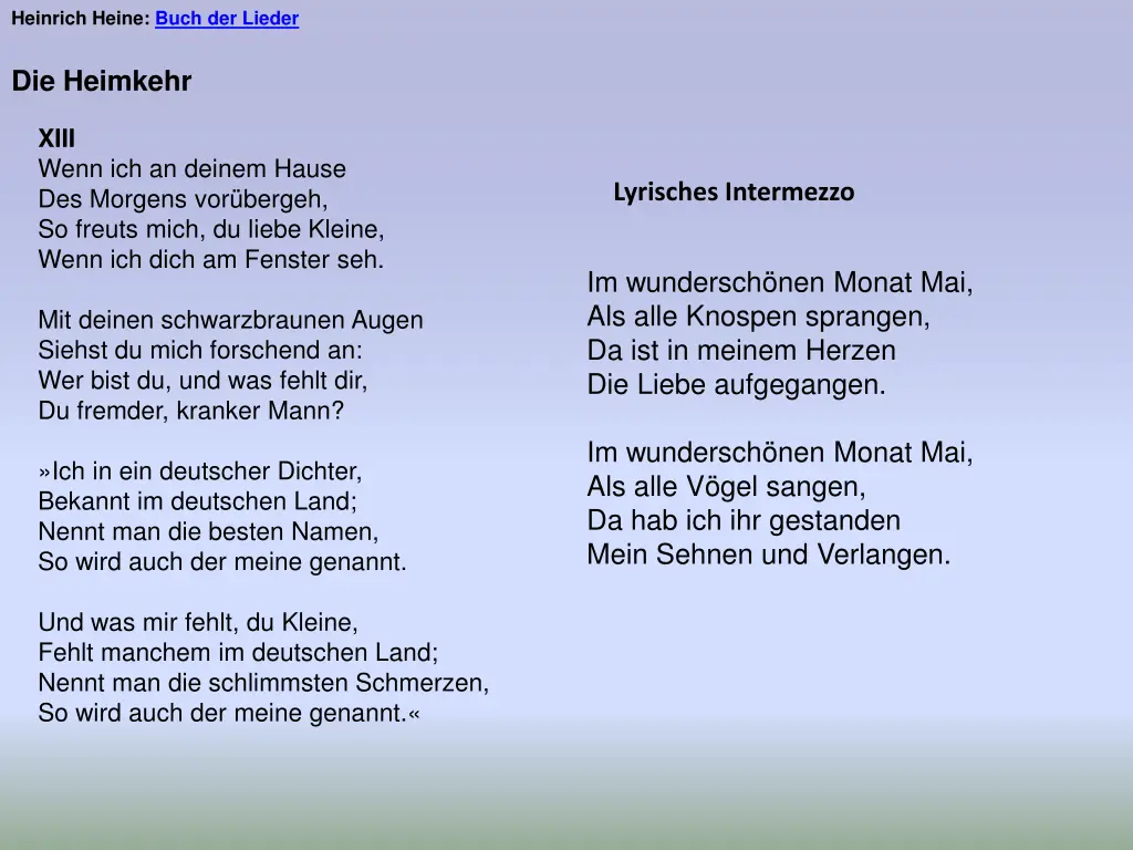 heinrich heine buch der lieder