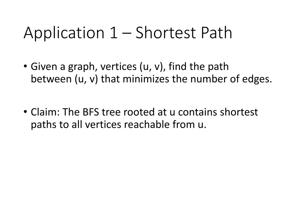 application 1 shortest path