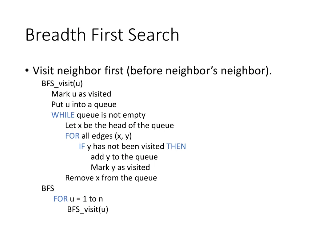 breadth first search