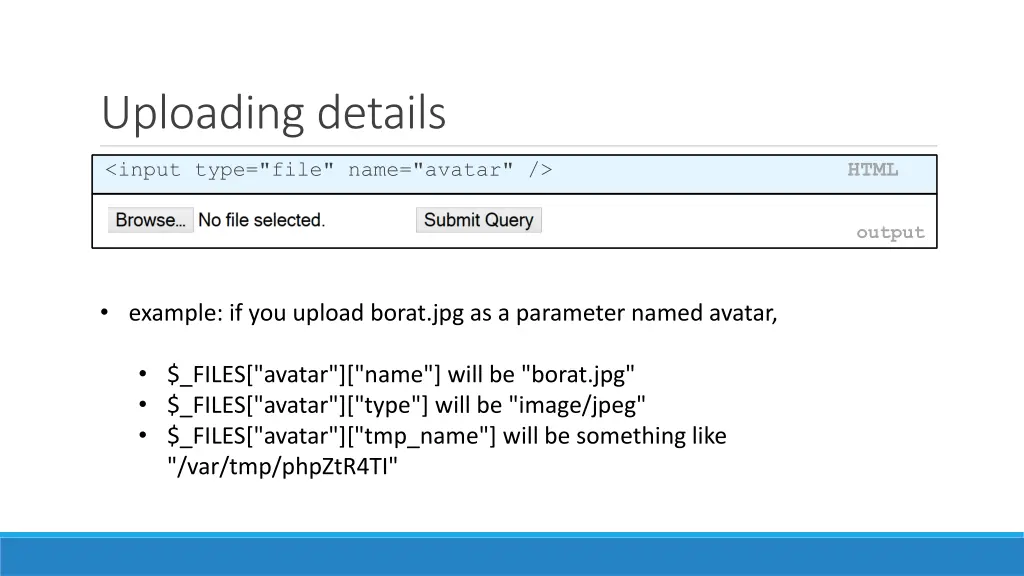 uploading details