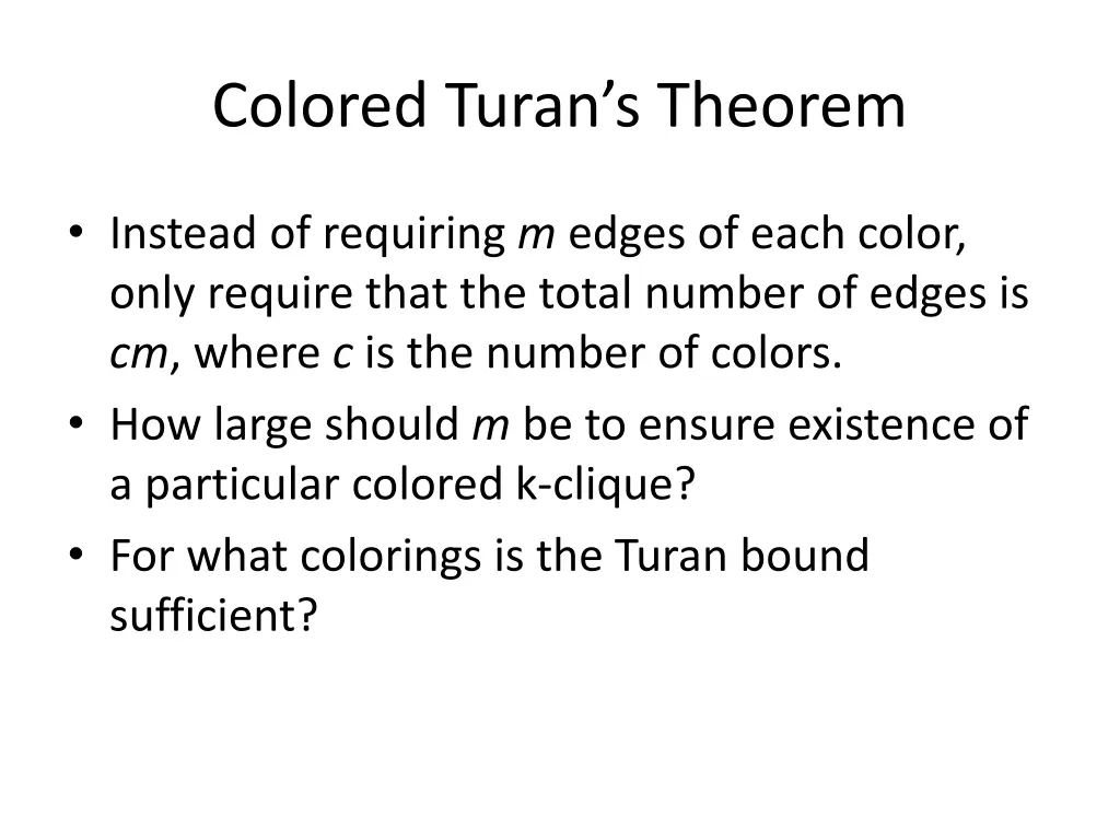 colored turan s theorem