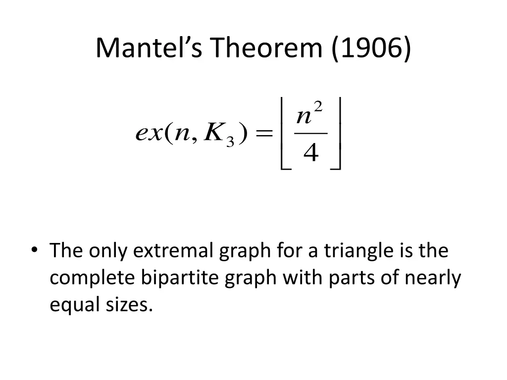 mantel s theorem 1906