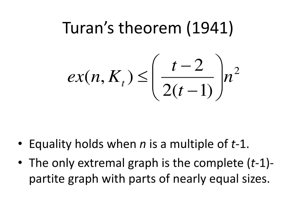 turan s theorem 1941