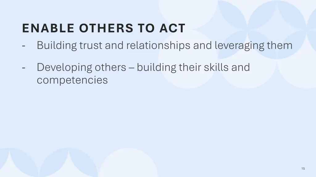 enable others to act building trust