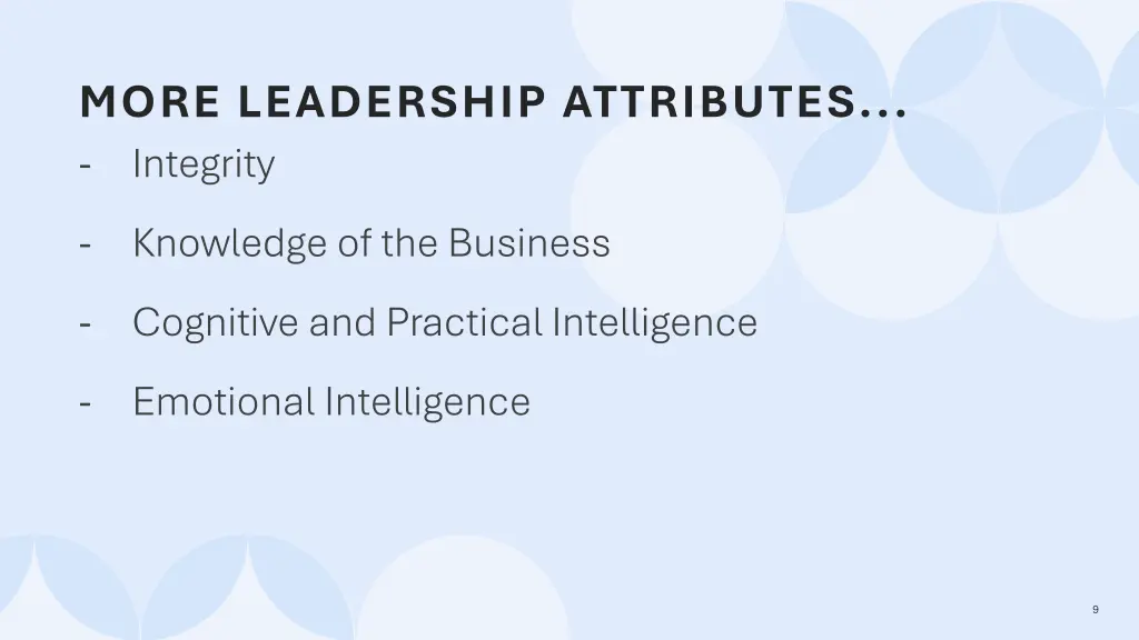 more leadership attributes integrity