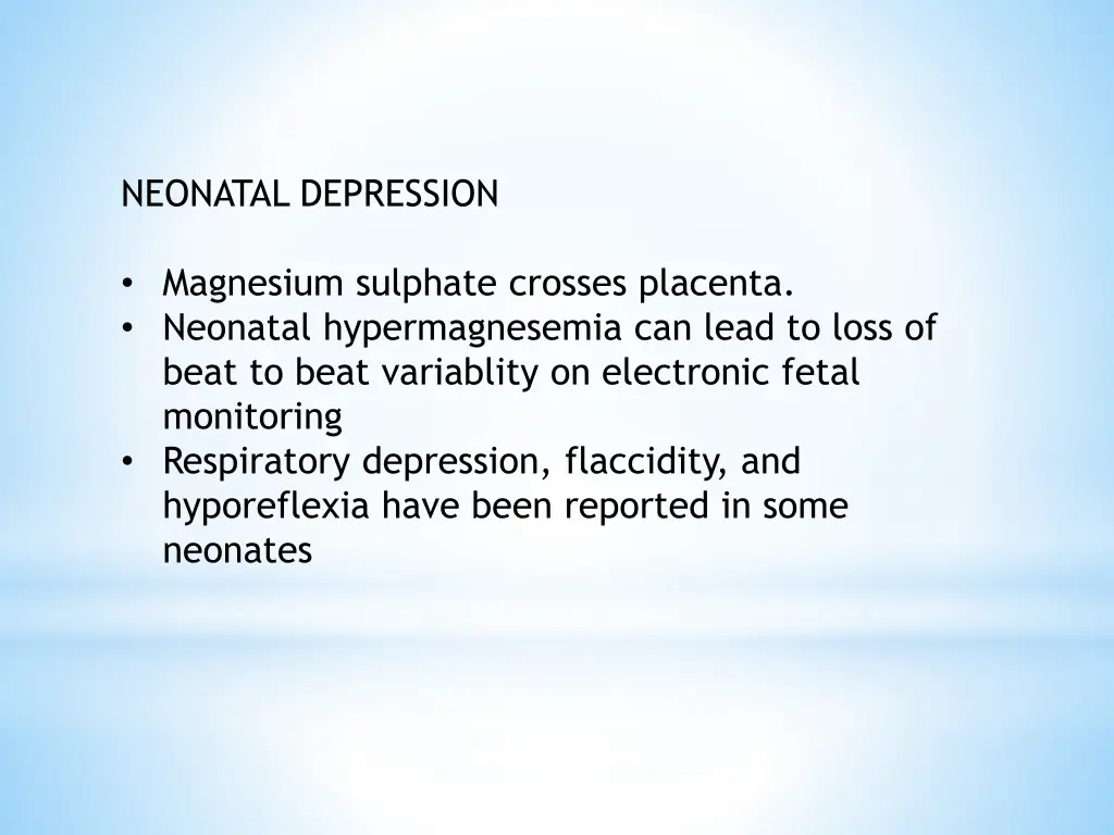 neonatal depression