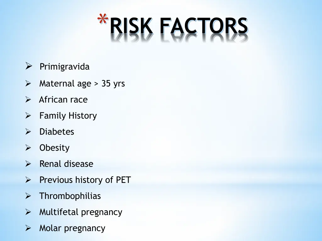 risk factors