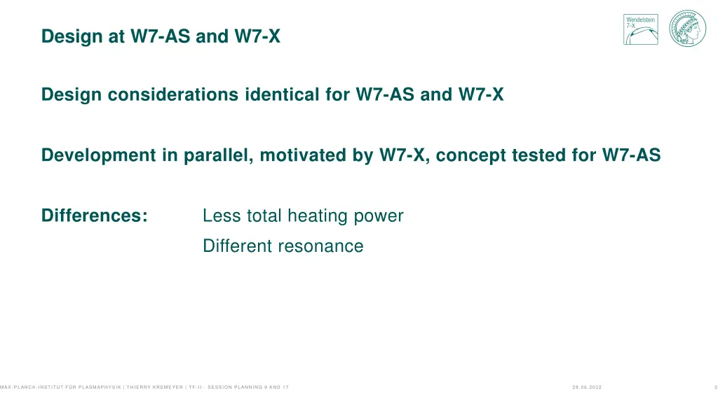 design at w7 as and w7 x
