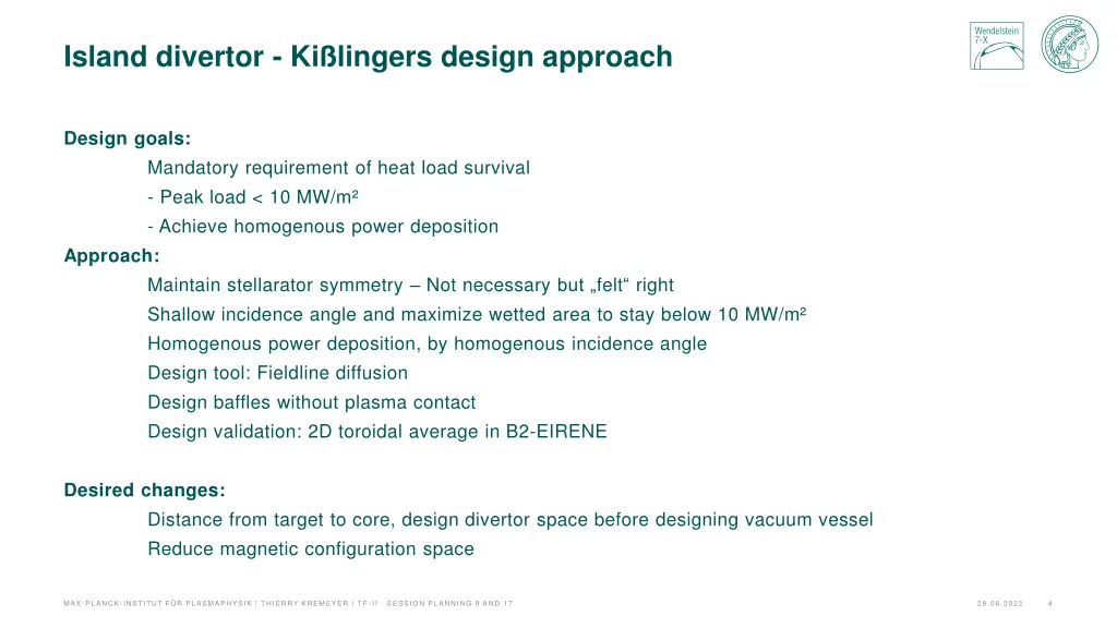 island divertor ki lingers design approach
