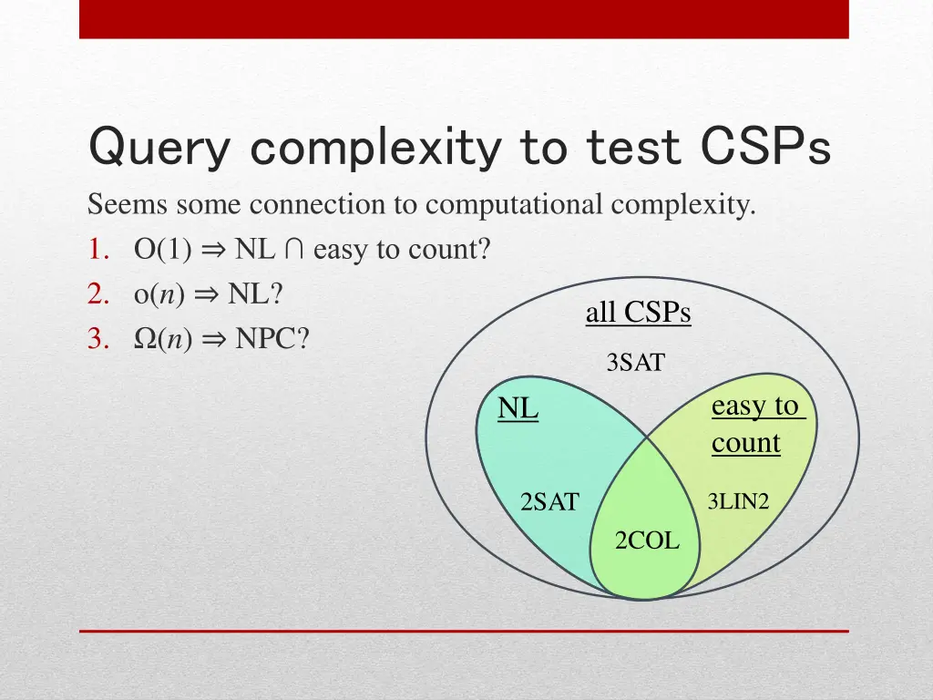 query complexity to test csps seems some