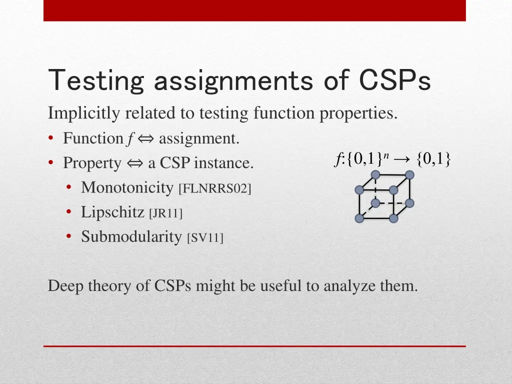 testing assignments of csps implicitly related