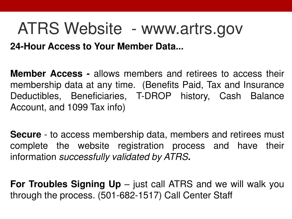atrs website www artrs gov 24 hour access to your