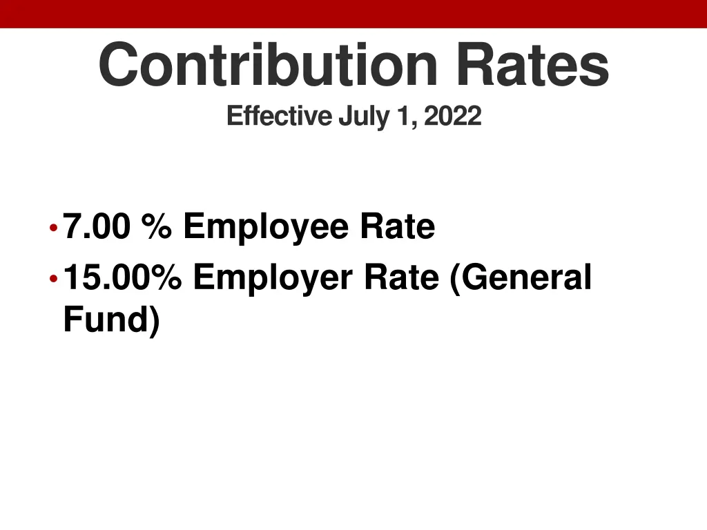 contribution rates effective july 1 2022
