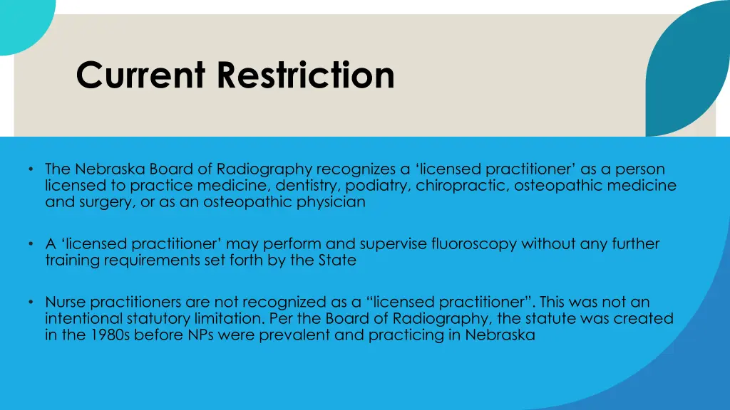 current restriction