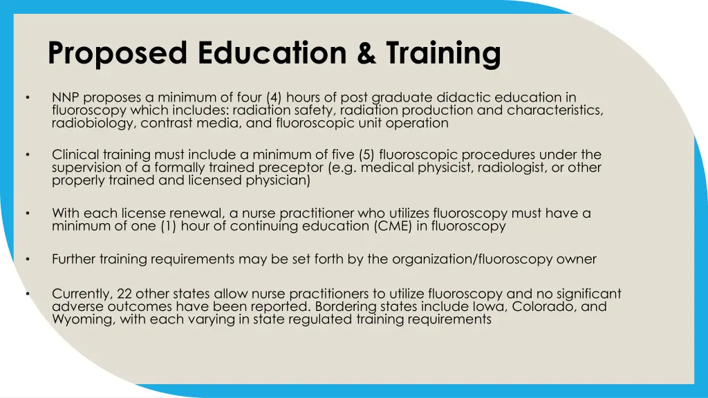 proposed education training