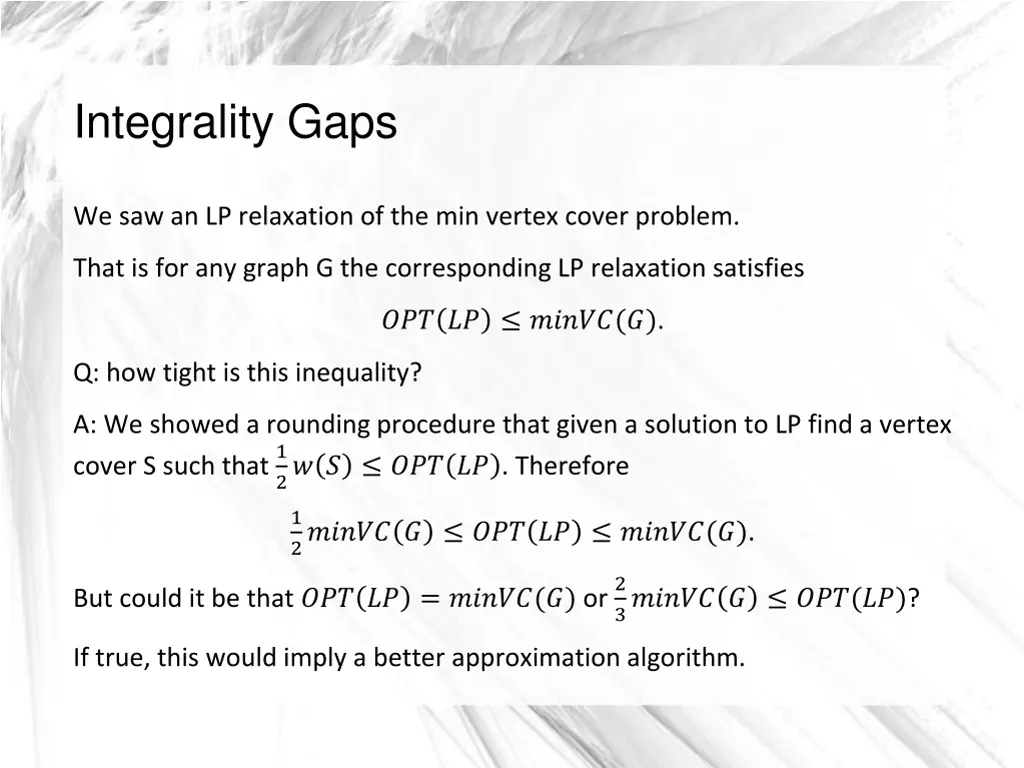 integrality gaps