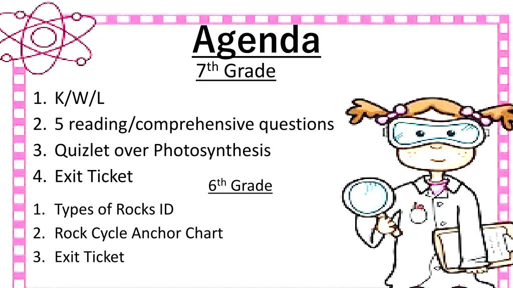agenda 7 th grade