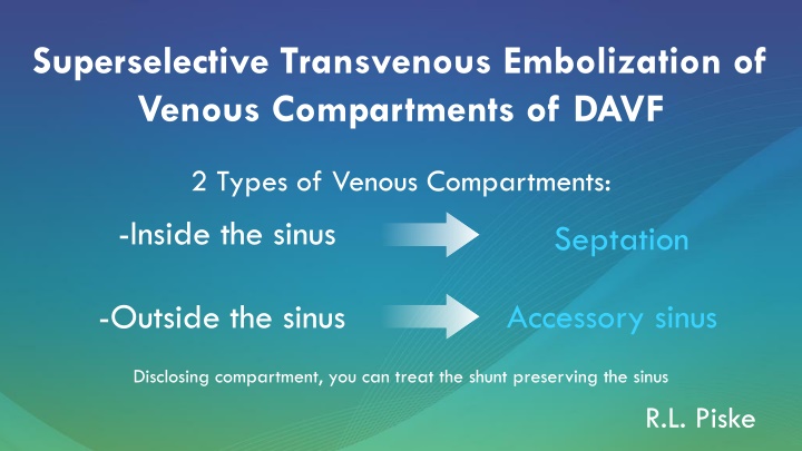 superselective transvenous embolization of venous