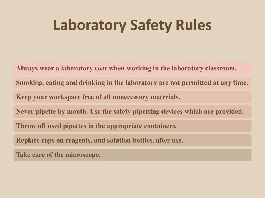 laboratory safety rules