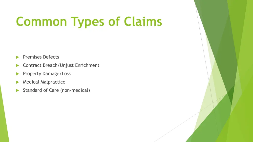 common types of claims