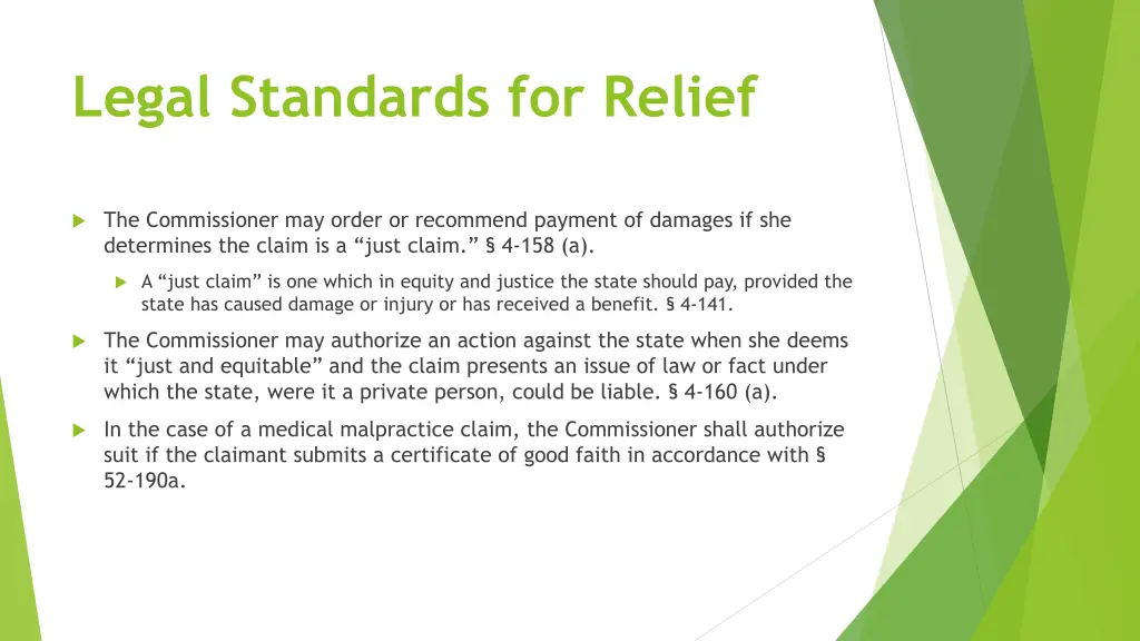 legal standards for relief