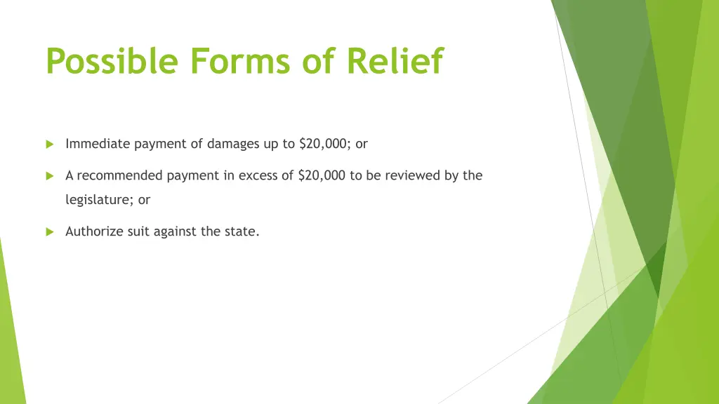 possible forms of relief