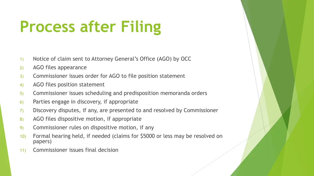 process after filing
