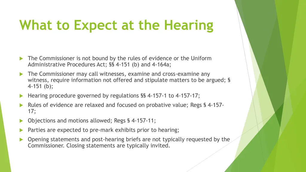 what to expect at the hearing