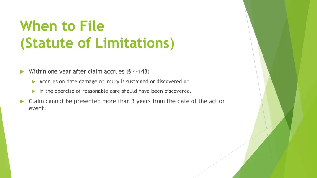 when to file statute of limitations