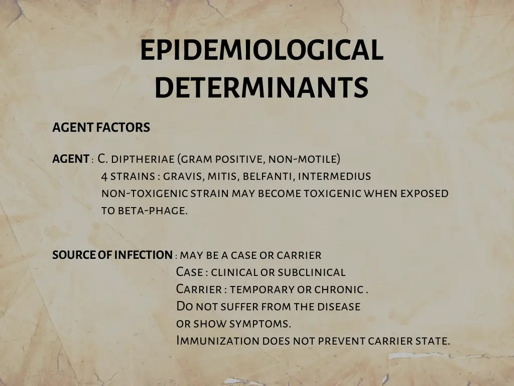 epidemiological determinants