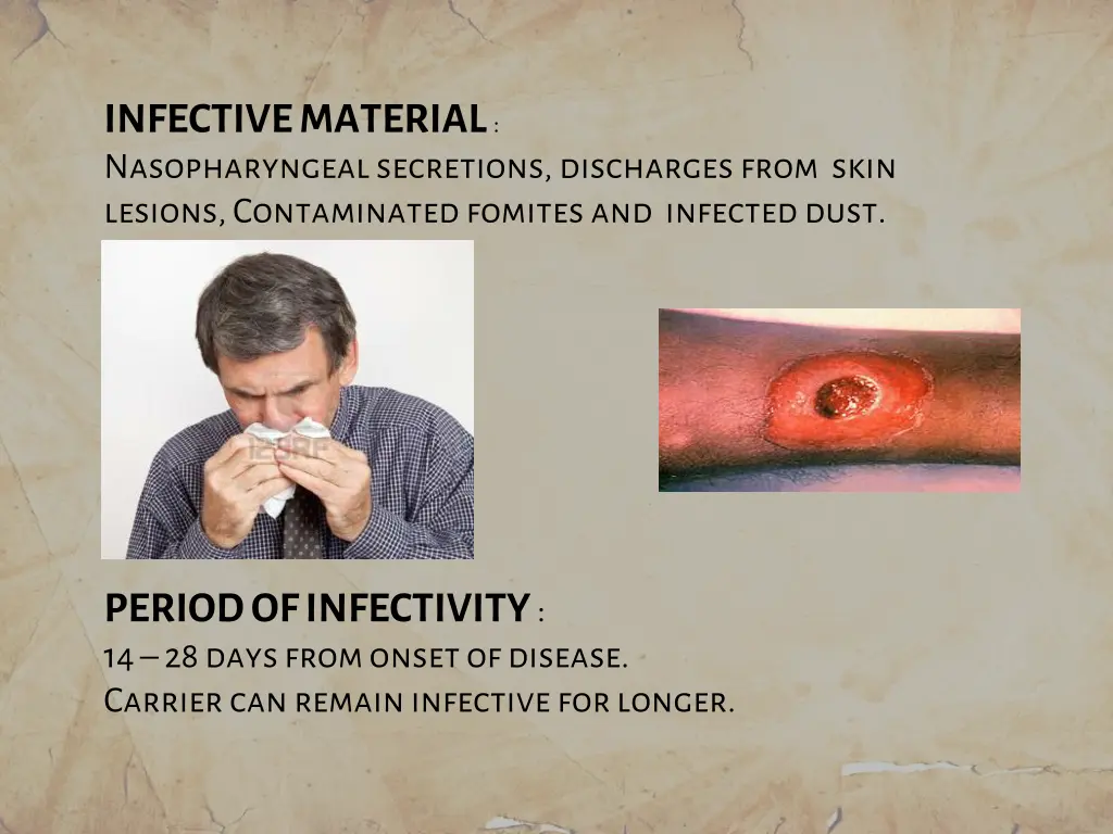 infective material nasopharyngeal secretions