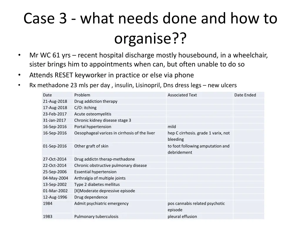 case 3 what needs done and how to organise
