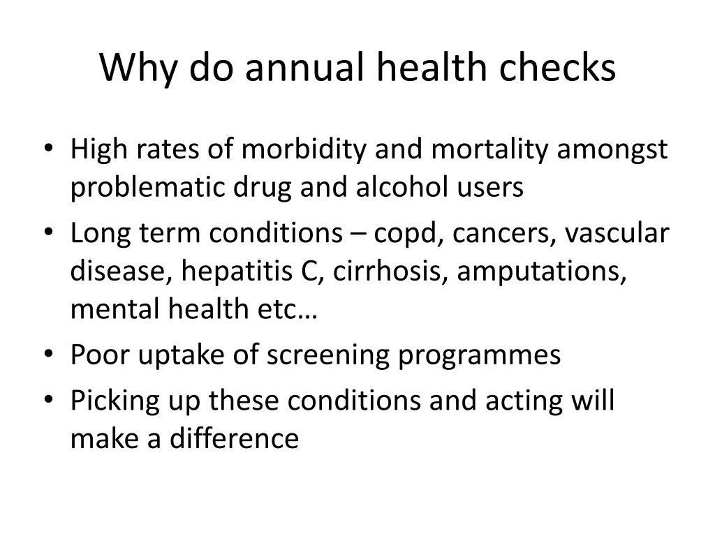 why do annual health checks