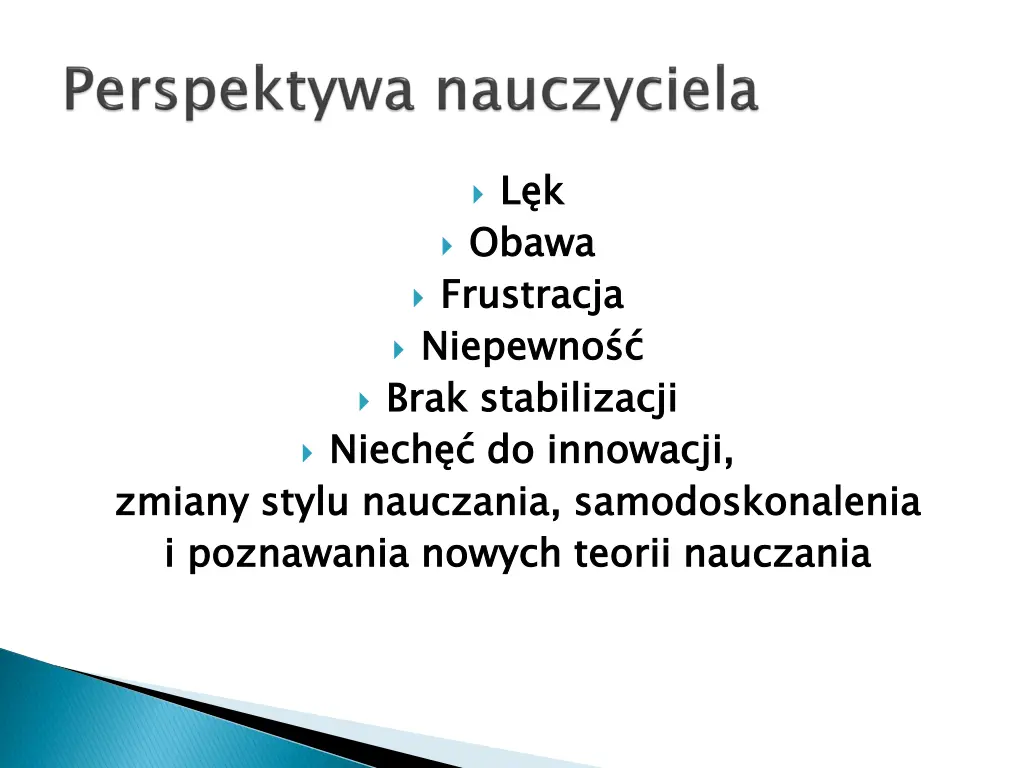 l k obawa frustracja niepewno brak stabilizacji