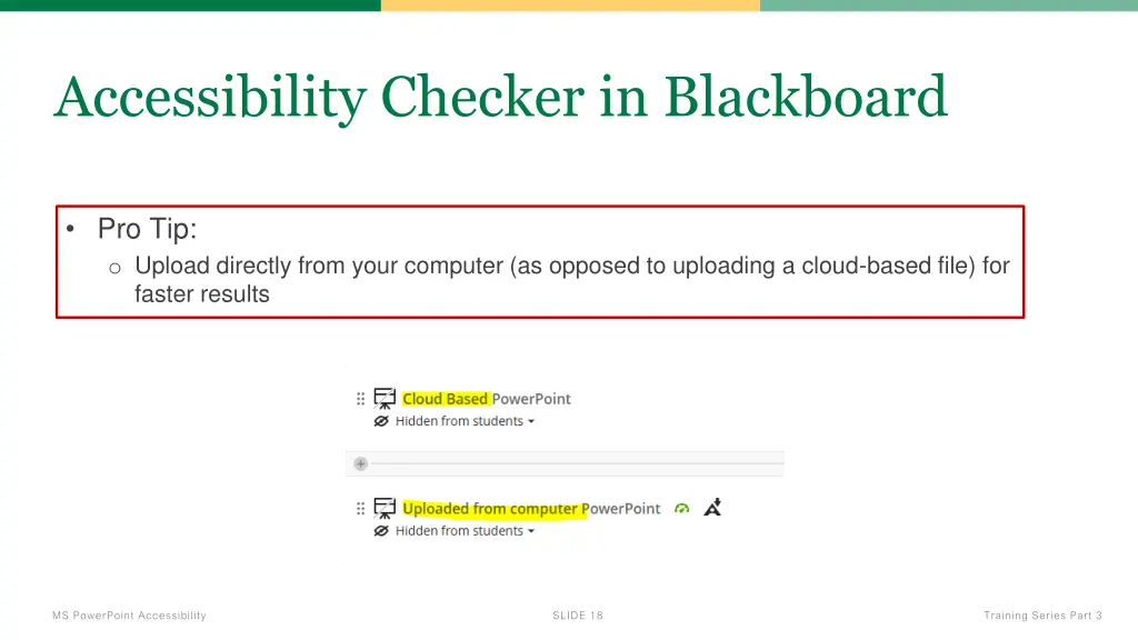 accessibility checker in blackboard