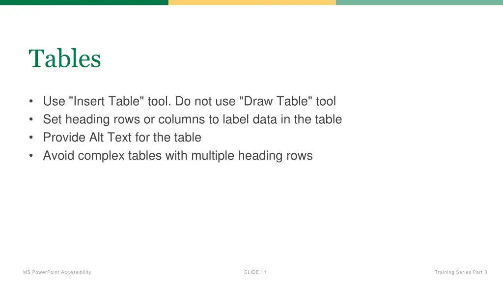 tables