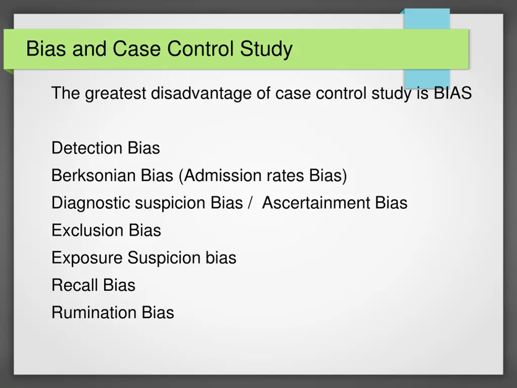 bias and case control study